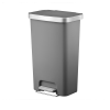 11.9 Gallon Trash Can, Plastic Kitchen Step Trash Can, Gray