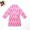 Cozy Flannel Self Tie Lapel Robe Pajamas for Boys Girls Winter Bath Homewear