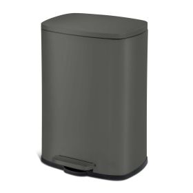 13.2 Gallon Trash Can, Rectangular Step On Kitchen Trash Can (Color: Matte Grey)