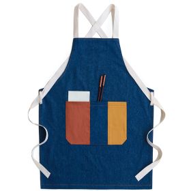 Household Minimalist Kitchen Baking Apron (Color: Blue)